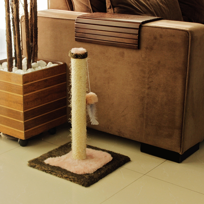 Kit Arranhador Para Gato Casa Com Rede e 2 Brinquedos + Poste com Base - Miupet