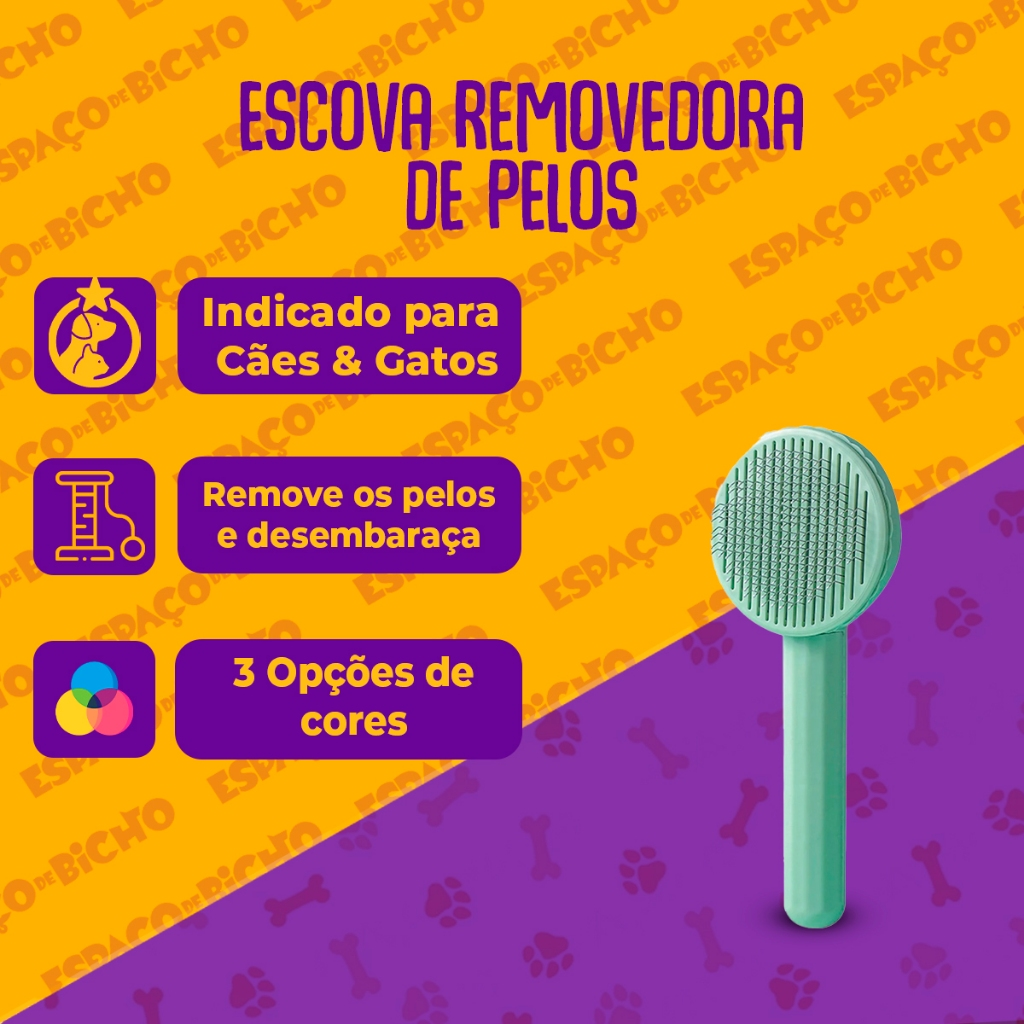 Escova Pente Plástico Ferro Para Pentear Cachorros e Gatos Pet Tirar os Pelos