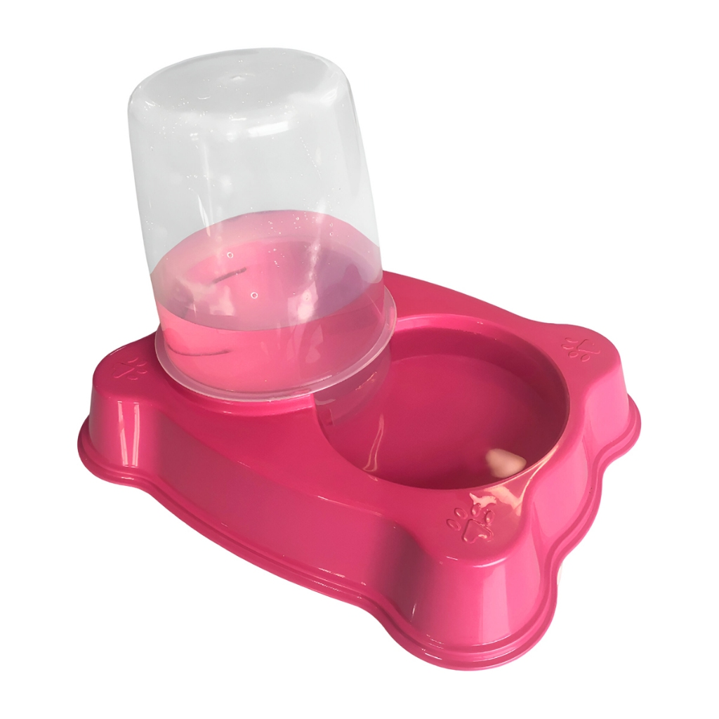 Kit 2 Comedouro/Bebedouro Dupla Função Dispenser Dosador 1 Kg Ração/1,5 Litros Água Cães E Gatos