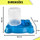 Kit 2 Comedouro/Bebedouro Dupla Função Dispenser Dosador 1 kg Ração/1,5 Litros Água Cães E Gatos
