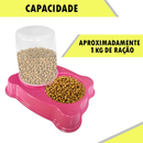 Kit 2 Comedouro/Bebedouro Dupla Função Dispenser Dosador 1 kg Ração/1,5 Litros Água Cães E Gatos