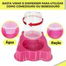 Kit 2 Comedouro/Bebedouro Dupla Função Dispenser Dosador 1 kg Ração/1,5 Litros Água Cães E Gatos