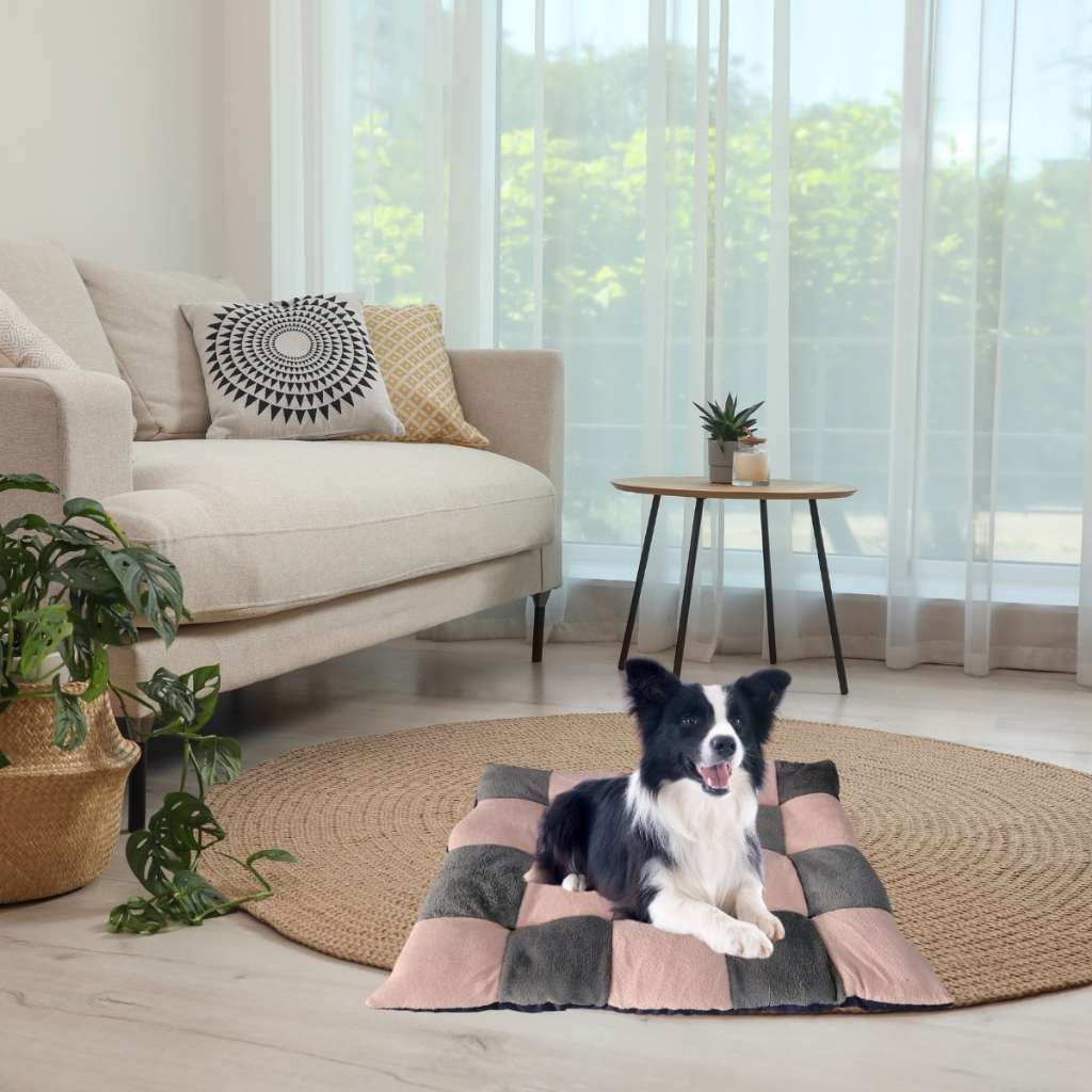 Almofada Pet 50x60 cachorro Gato Cama Conforto Colchonete Quadriculado