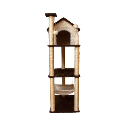 Arranhador Gato Casa Três Andares Com Rede E Brinquedo Exclusivo