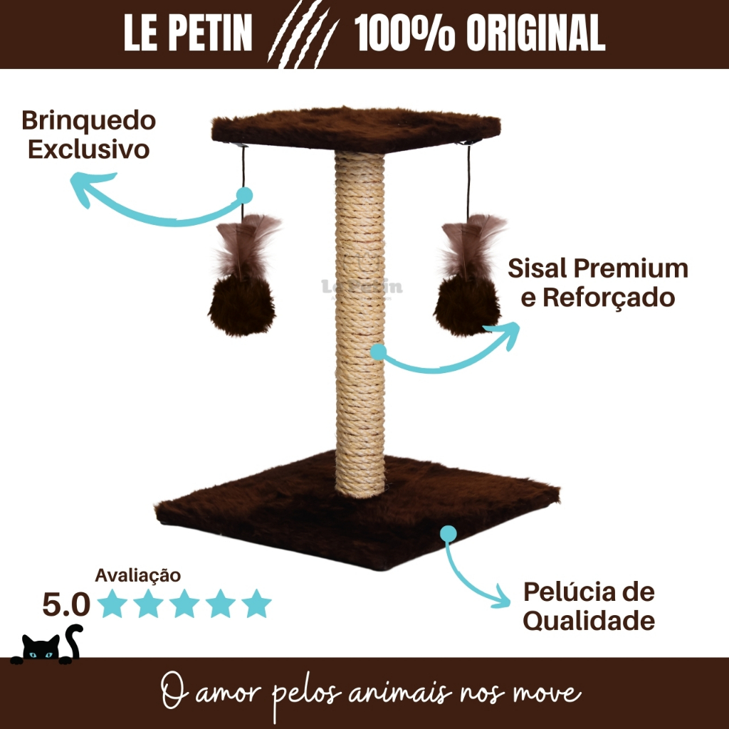 Arranhador Para Gatos Poste com Brinquedo Gato Duplo Exclusivo