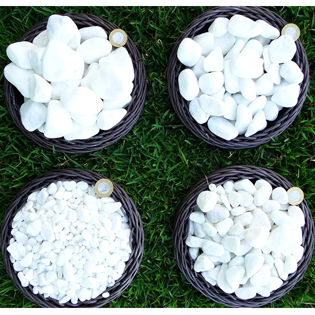 Kit 2x Pedra Dolomita Branca Seixo Decorativa para Vasos e Jardins Ornamentais - 1,8 kg