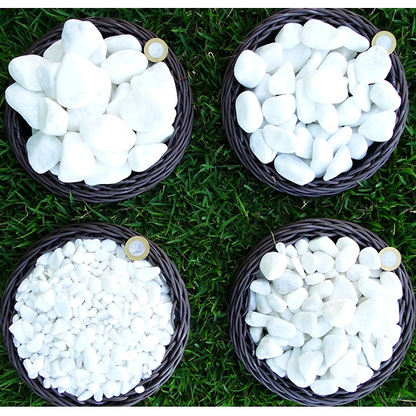 Kit 2x Pedra Dolomita Branca Seixo Decorativa para Vasos e Jardins Ornamentais - 1,8 kg