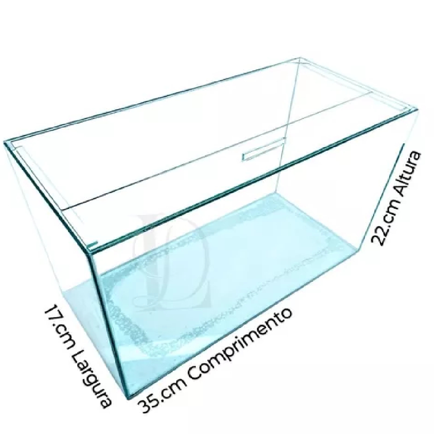 Aquário N4 Retangular 13 Litros Beta 35x17x22cm beteira vidro para Peixes ornamental plantas natural ou aarfiticial