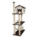 Arranhador Casa Alta para Gatos 3 Plataformas Rede Grande Brinquedo Torre Poste Sisal e Bola de Pelúcia - Miupet