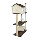 Arranhador Casa Alta para Gatos 3 Plataformas Rede Grande Brinquedo Torre Poste Sisal e Bola de Pelúcia - Miupet