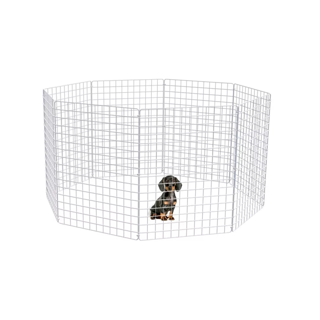 Cercado Pet Móvel Dobrável Aramado 80cm De Altura Branco ou Preto