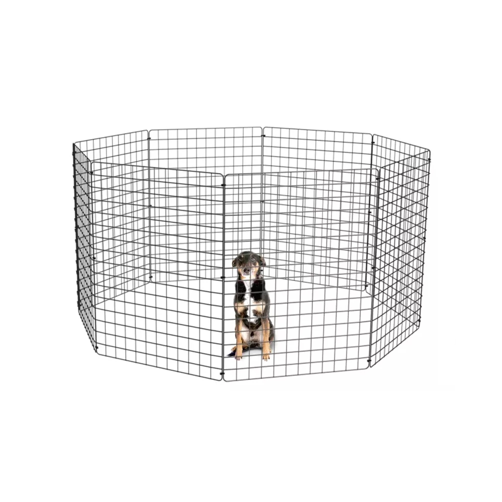 Cercado Pet Móvel Dobrável Aramado 80cm De Altura Branco ou Preto