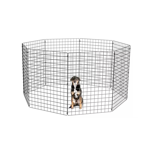 Cercado Pet Móvel Dobrável Aramado 80cm De Altura Branco ou Preto