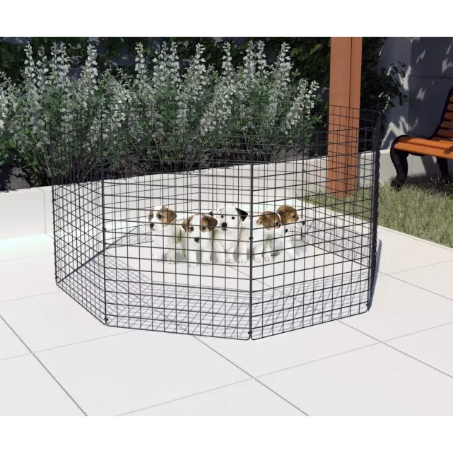 Cercado Pet Móvel Dobrável Aramado 80cm De Altura Branco ou Preto