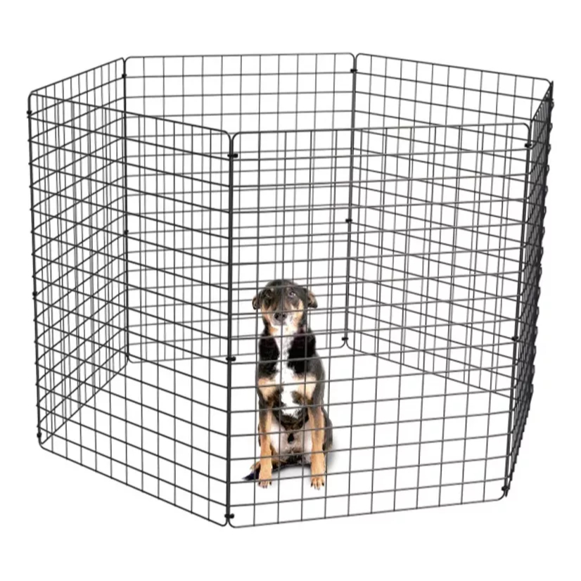 Cercado Pet Móvel Dobrável Aramado 80Cm De Altura Branco Ou Preto