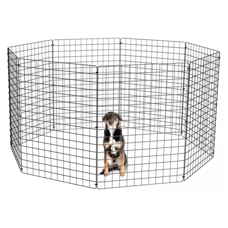 Cercado Pet Móvel Dobrável Aramado 80Cm De Altura Branco Ou Preto