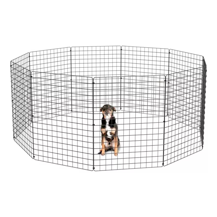 Cercado Pet Móvel Dobrável Aramado 80Cm De Altura Branco Ou Preto