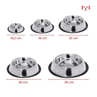 Comedouro Inox Para Câes E Gatos - Pote Comida Ração Água Vasilha Inox Antiderrapante