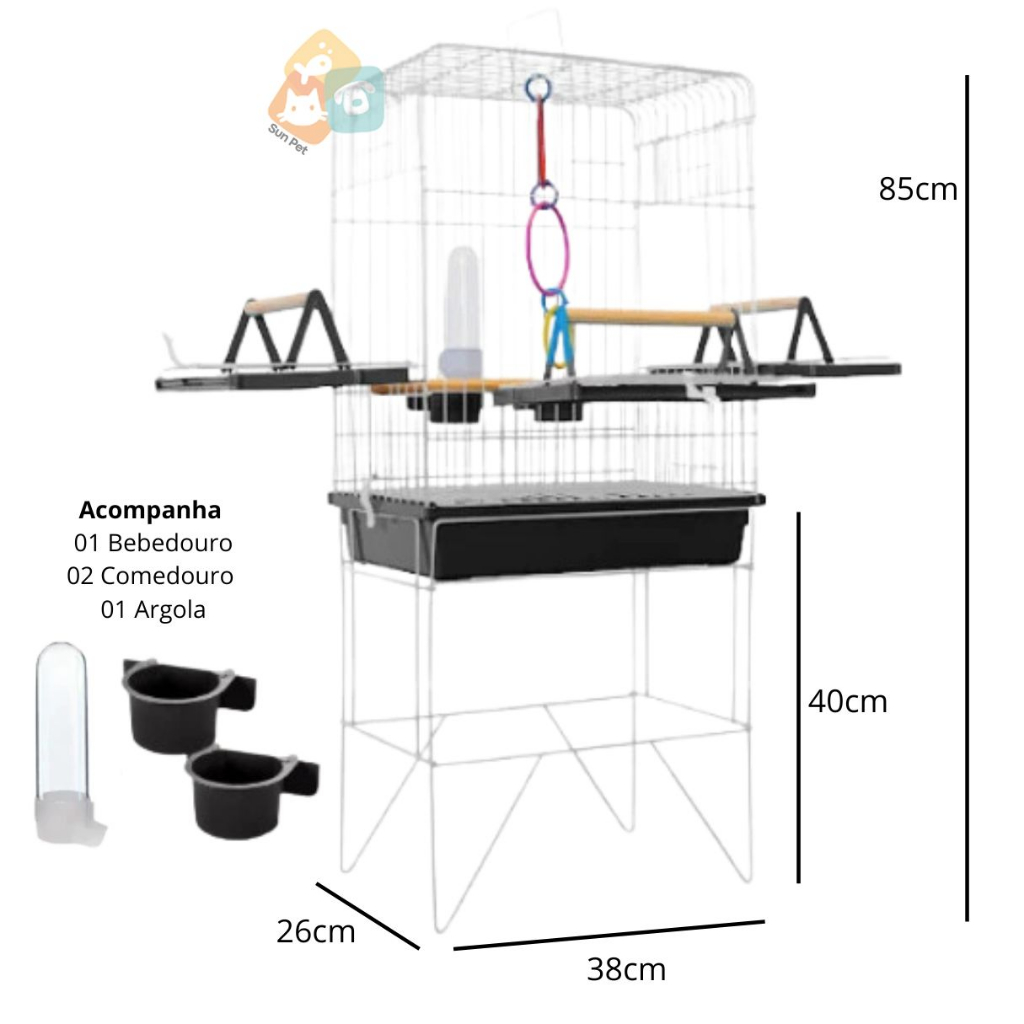 Viveiro Gaiola Calopsita Gaiolas Para Pássaros Aves Triplex Jel Plast Grande (Atenção Dois Modelos No Anúncio)