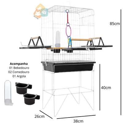 Viveiro Gaiola Calopsita Gaiolas Para Pássaros Aves Triplex Jel Plast Grande (Atenção Dois Modelos No Anúncio)