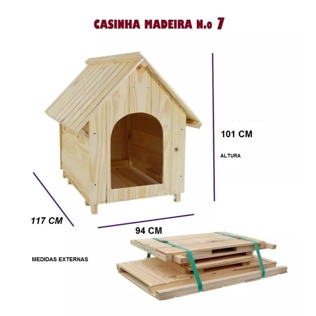 CASA PETHOUSE MADEIRA PINUS Nº 7 Cachorro Porte Grande