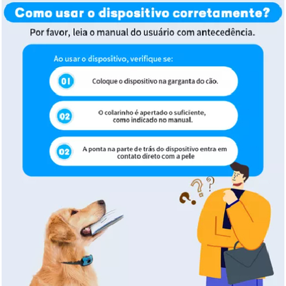 Coleira Recarregável Adestramento Anti Latido Sem Choque Várias Cores