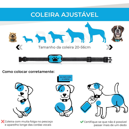 Coleira Recarregável Adestramento Anti Latido Sem Choque Várias Cores
