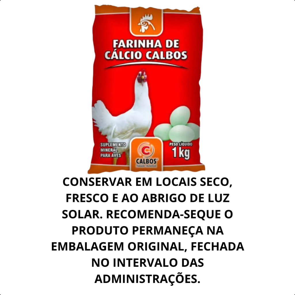 FARINHA DE CÁLCIO CALBOS 1 KG AVES OVOS E ENGORDA