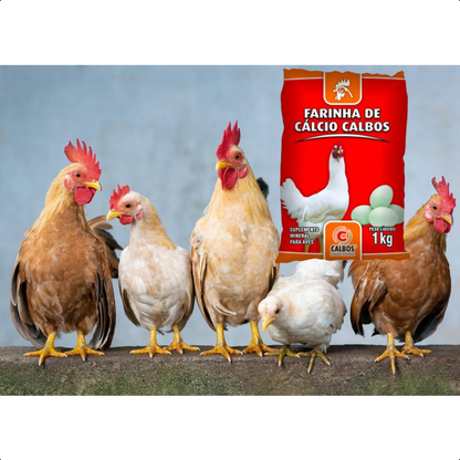 FARINHA DE CÁLCIO CALBOS 1 KG AVES OVOS E ENGORDA