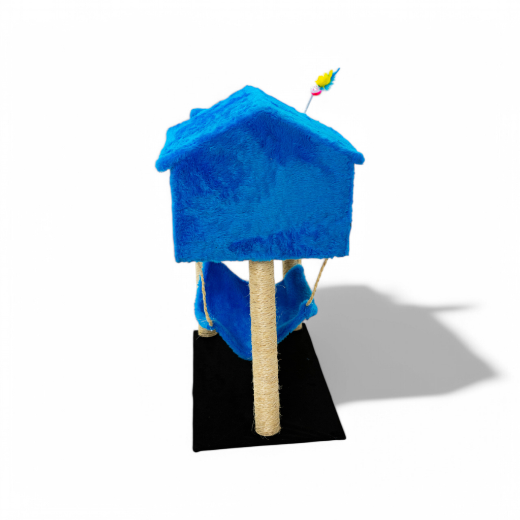 Aranhador Para Gatos Com Casinha e 2 Brinquedos