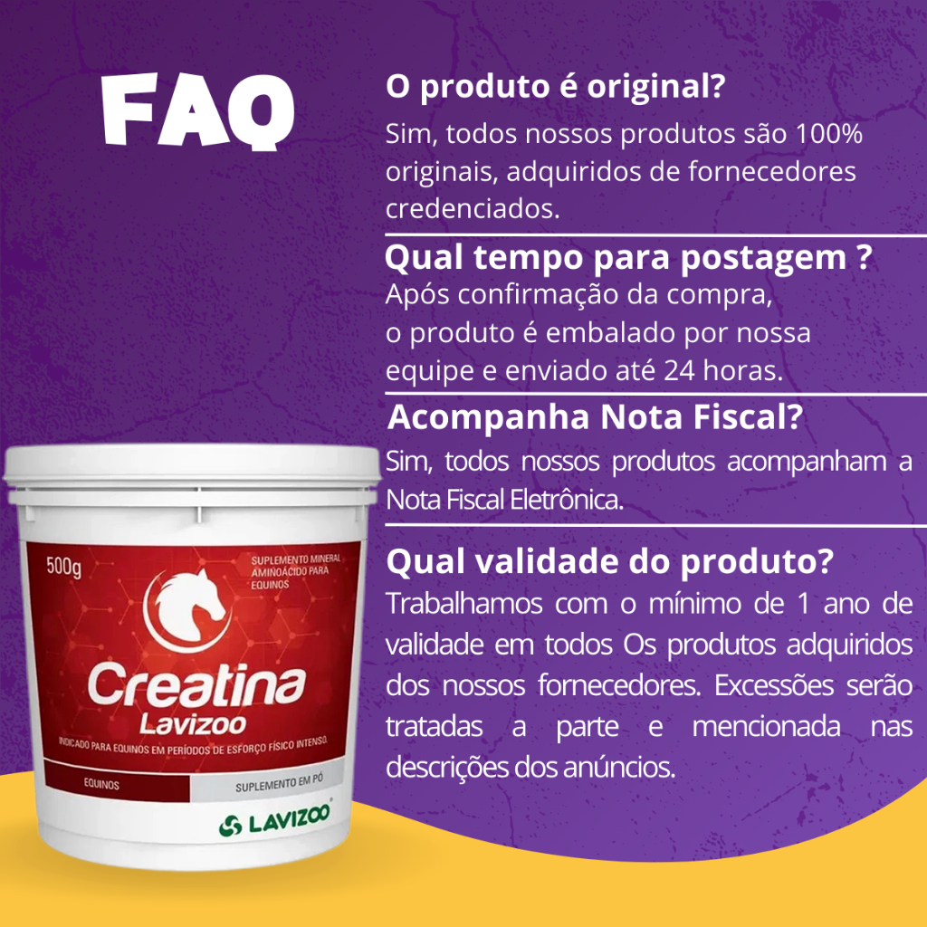 Creatina Lavizoo Suplemento para Equinos - 500 g