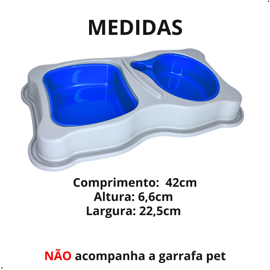 Kit Comedouro Bebedouro Pet Cachorro Gato Durapets 750/550ml
