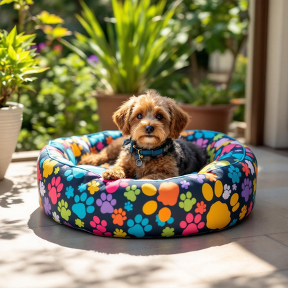 Cama Caminha Pet para Cachorro ou Gato Médio 50cm x 50cm Lavável Redonda