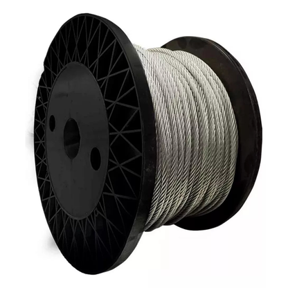 Cabo De Aço 4,8Mm 3/16 6 X 7 100 Metros Alma Fibra Galvanizado Trançado