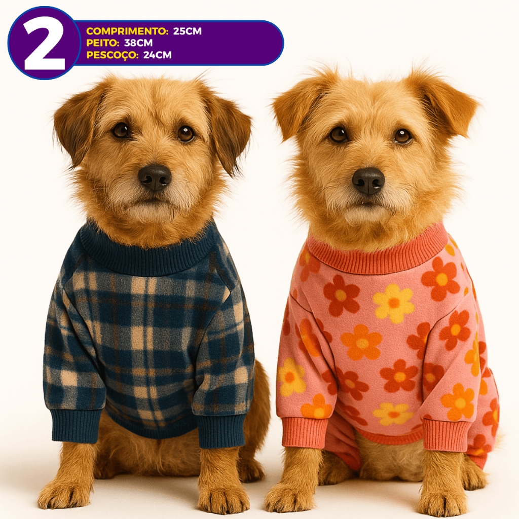 Roupa Pet Para Cachorro E Gato Macacão De Frio Inverno 100% Soft Diversos Tamanhos Estampas Variadas