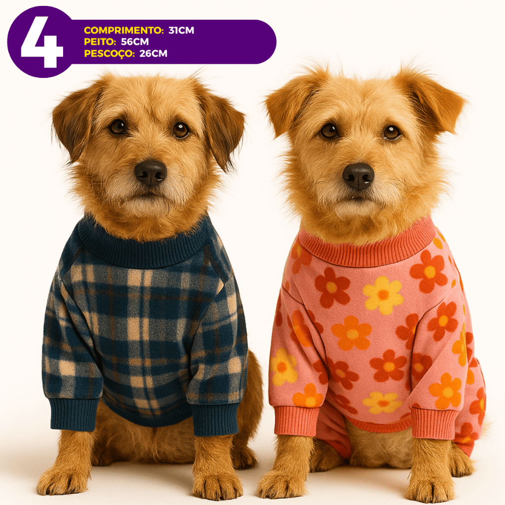 Roupa Pet Para Cachorro E Gato Macacão De Frio Inverno 100% Soft Diversos Tamanhos Estampas Variadas