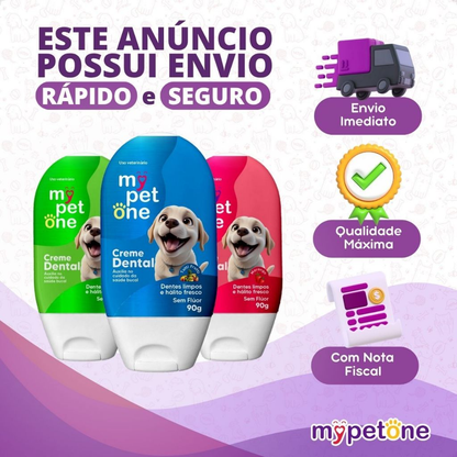 Creme Dental Menta, Tutti Frutti, Morango Mypetone - 90g