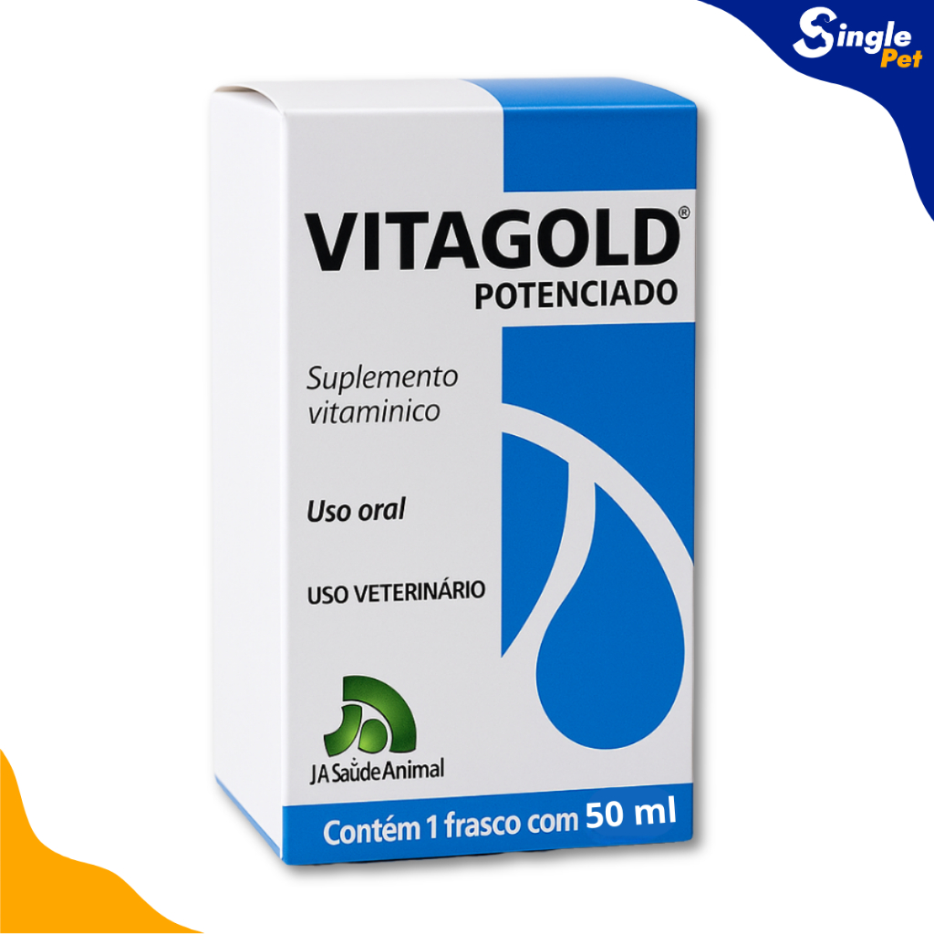 Vitagold Potenciado Suplemento Vitamínico para Passaros Aves Animais Vitamina Pet 50ml