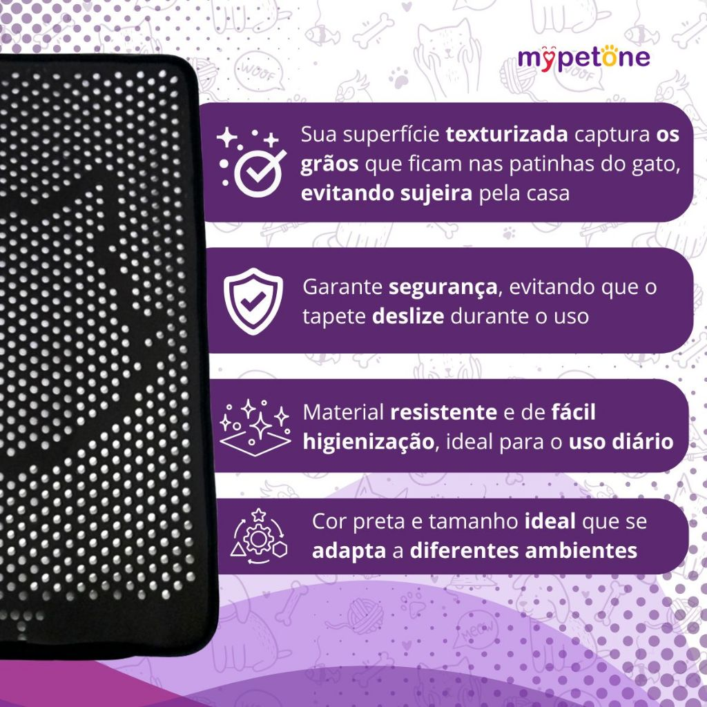 Tapete Coletor de Areia Para Gatos Higiênico Cat - Mypetone