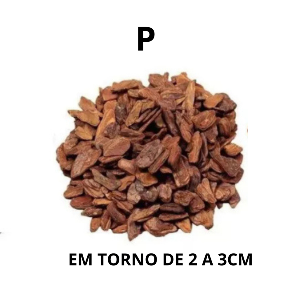 Casca De Pinus Polida 20 Litros P Ou M Natural Jardinagem Decoração Saco 3, 10, 20 Litros