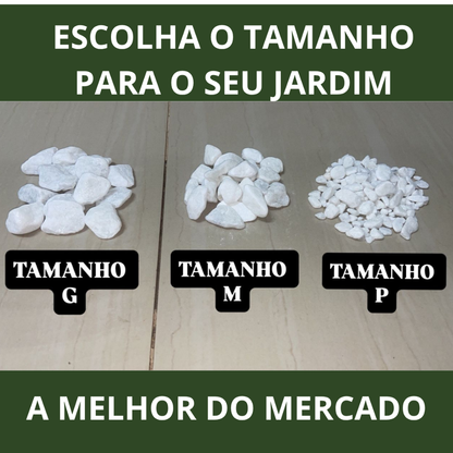 Pedra Seixo Branco De Jardim Dolomita 05 Kg - Preço De Fabrica - Para Decoração De Vasos E Jardins