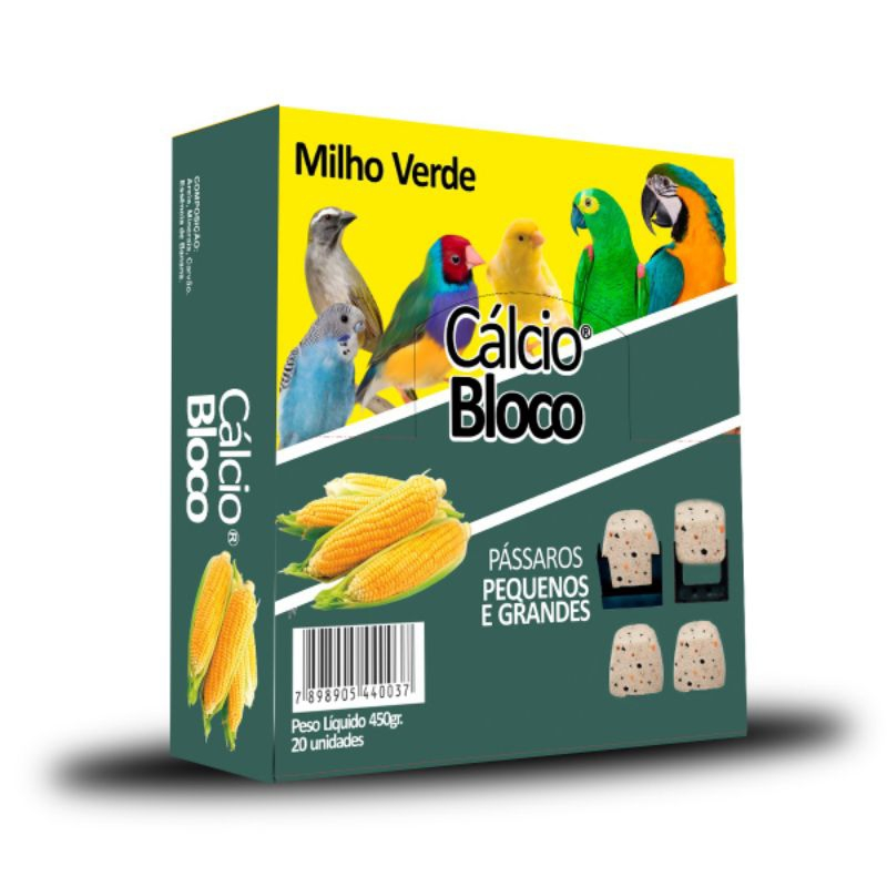 Calcio Bloco Aves E Passaros Caixa Com 20 Unid