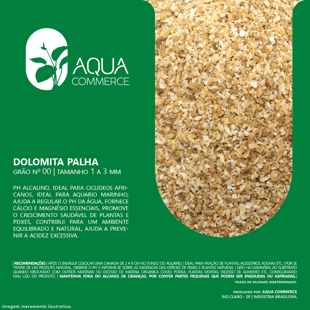 3Kg Cascalho Dolomita Palha Ph Alcalino, Aquário Lago