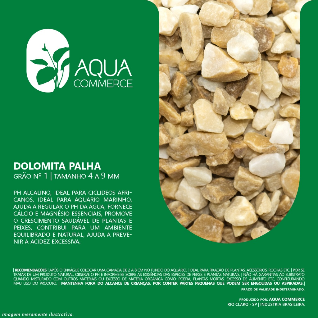 3Kg Cascalho Dolomita Palha Ph Alcalino, Aquário Lago