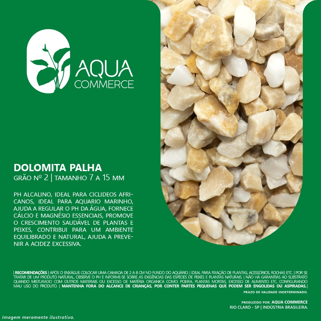 3Kg Cascalho Dolomita Palha Ph Alcalino, Aquário Lago