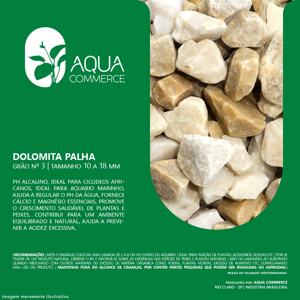 3Kg Cascalho Dolomita Palha Ph Alcalino, Aquário Lago