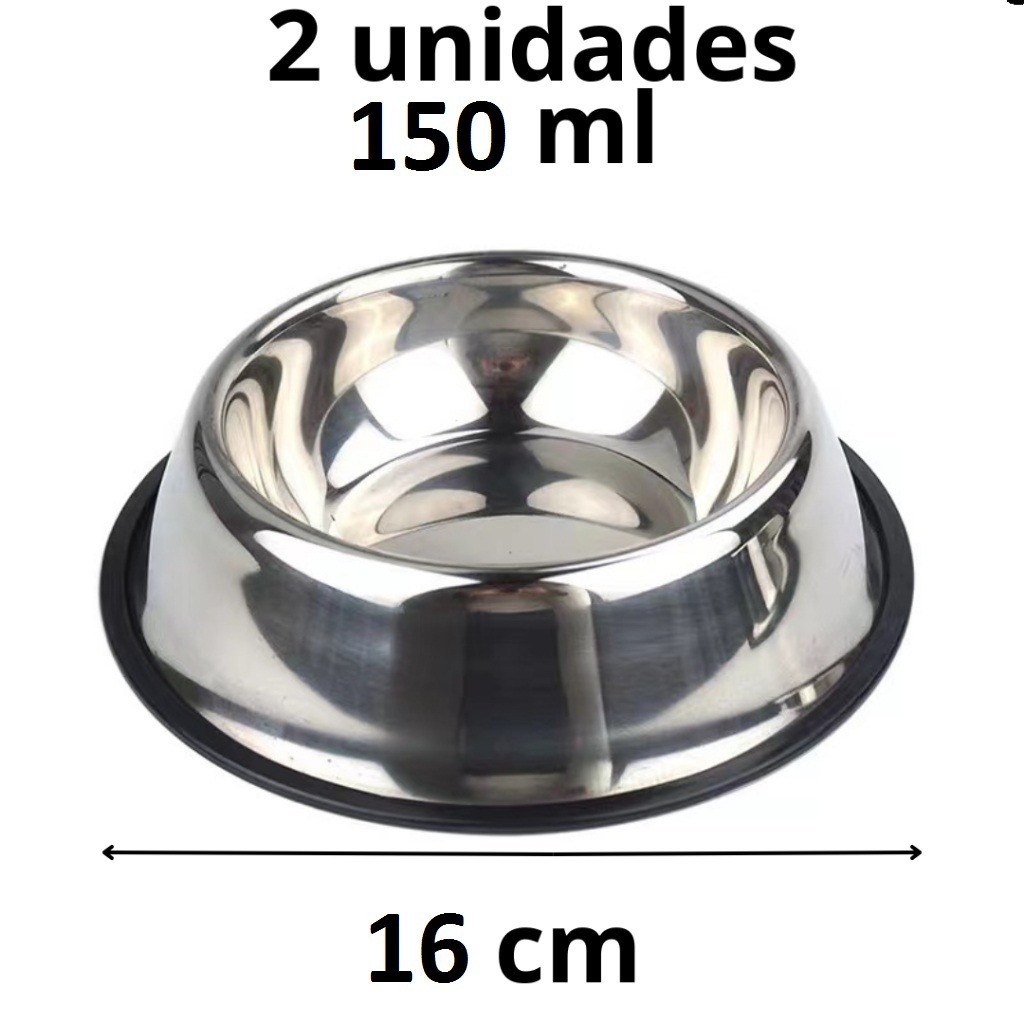 Kit Comedouro Pet Inox Comedouro Bebedouro Cachorro Gato Pet Pote Ração Vasilha Cachorro Gato Antiderrapante