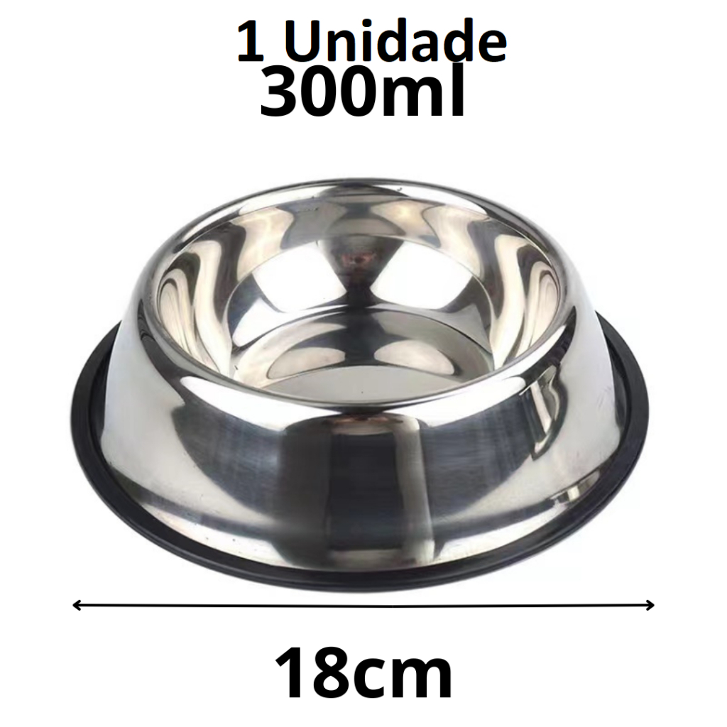 Kit Comedouro Pet Inox Comedouro Bebedouro Cachorro Gato Pet Pote Ração Vasilha Cachorro Gato Antiderrapante