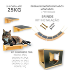 Playground para Gatos 9pçs REFORÇADO Mdf 15mm PREMIUM Resistente Montado Parque Gato Playground