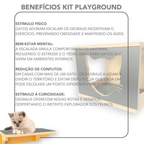 Playground para Gatos 9pçs REFORÇADO Mdf 15mm PREMIUM Resistente Montado Parque Gato Playground